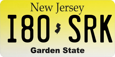 NJ license plate I80SRK