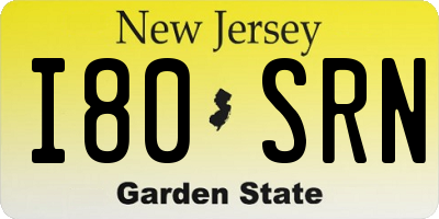 NJ license plate I80SRN