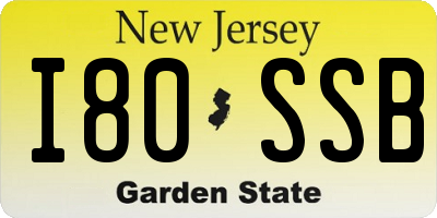 NJ license plate I80SSB