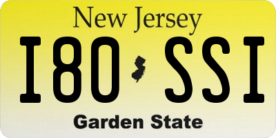NJ license plate I80SSI