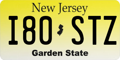 NJ license plate I80STZ