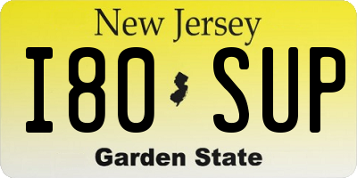 NJ license plate I80SUP