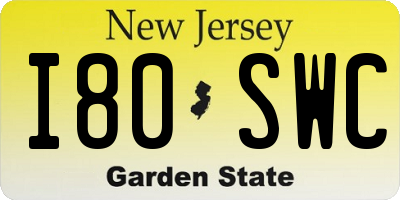 NJ license plate I80SWC