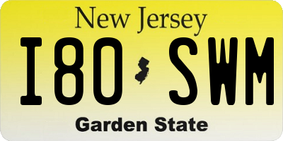 NJ license plate I80SWM