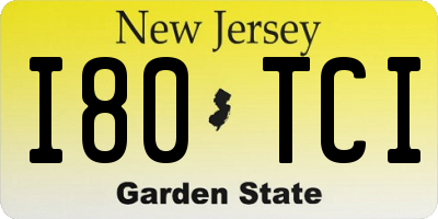 NJ license plate I80TCI