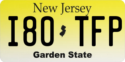NJ license plate I80TFP