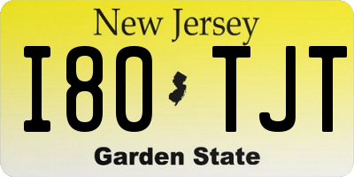 NJ license plate I80TJT