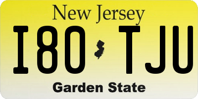 NJ license plate I80TJU