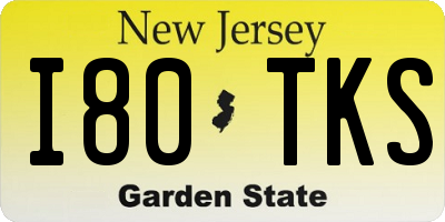 NJ license plate I80TKS