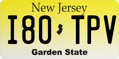 NJ license plate I80TPV