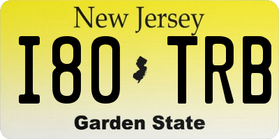 NJ license plate I80TRB
