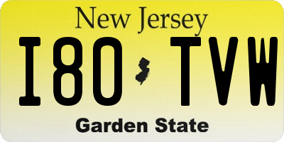 NJ license plate I80TVW