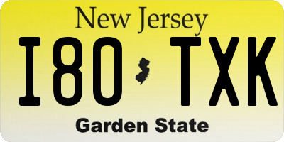 NJ license plate I80TXK