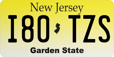 NJ license plate I80TZS