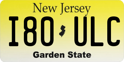 NJ license plate I80ULC