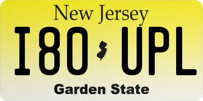NJ license plate I80UPL