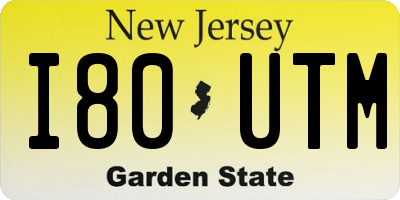 NJ license plate I80UTM