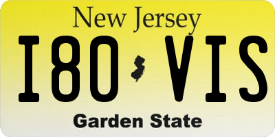 NJ license plate I80VIS