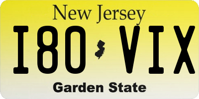 NJ license plate I80VIX