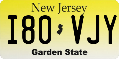 NJ license plate I80VJY