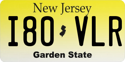 NJ license plate I80VLR