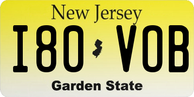 NJ license plate I80VOB