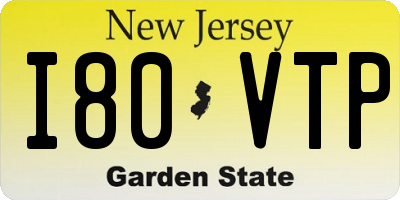 NJ license plate I80VTP