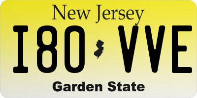 NJ license plate I80VVE