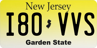 NJ license plate I80VVS