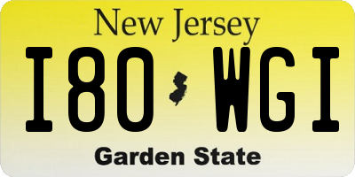 NJ license plate I80WGI
