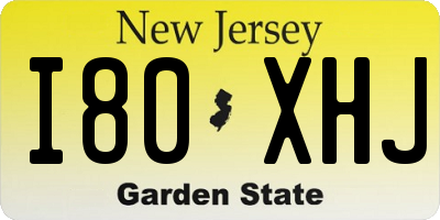 NJ license plate I80XHJ