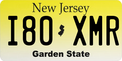NJ license plate I80XMR