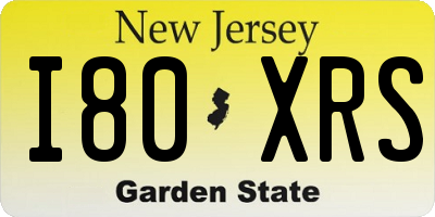 NJ license plate I80XRS