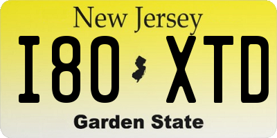 NJ license plate I80XTD