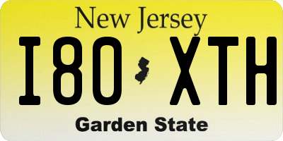 NJ license plate I80XTH