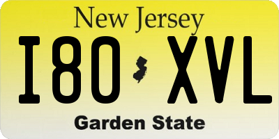 NJ license plate I80XVL