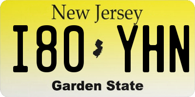 NJ license plate I80YHN