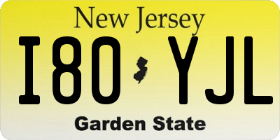 NJ license plate I80YJL