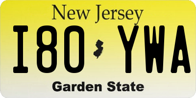 NJ license plate I80YWA
