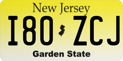 NJ license plate I80ZCJ