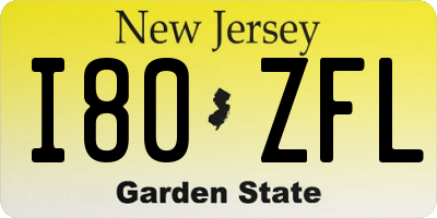 NJ license plate I80ZFL