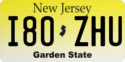 NJ license plate I80ZHU