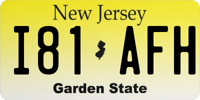 NJ license plate I81AFH