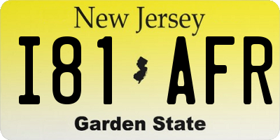 NJ license plate I81AFR
