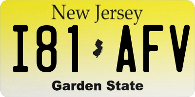 NJ license plate I81AFV