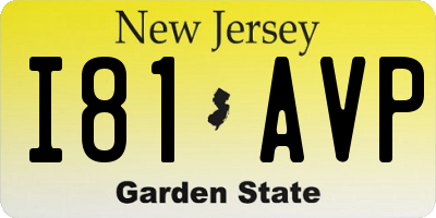 NJ license plate I81AVP