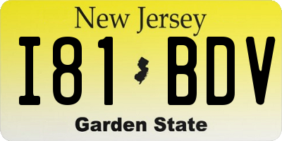 NJ license plate I81BDV