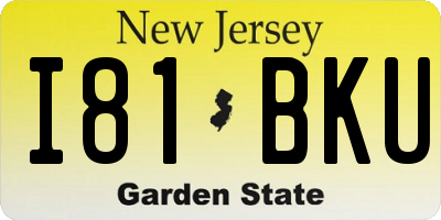 NJ license plate I81BKU