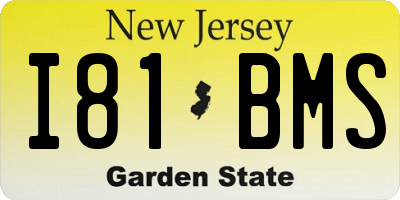 NJ license plate I81BMS