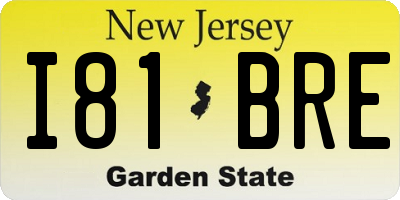 NJ license plate I81BRE